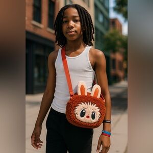 Plush Crossbody bag monster Design Bunny Ears 34 x 12 x 26 New